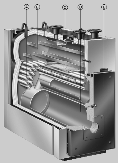 Паровые котлы Viessmann. Модель Vitoplex 100-LS. Схема